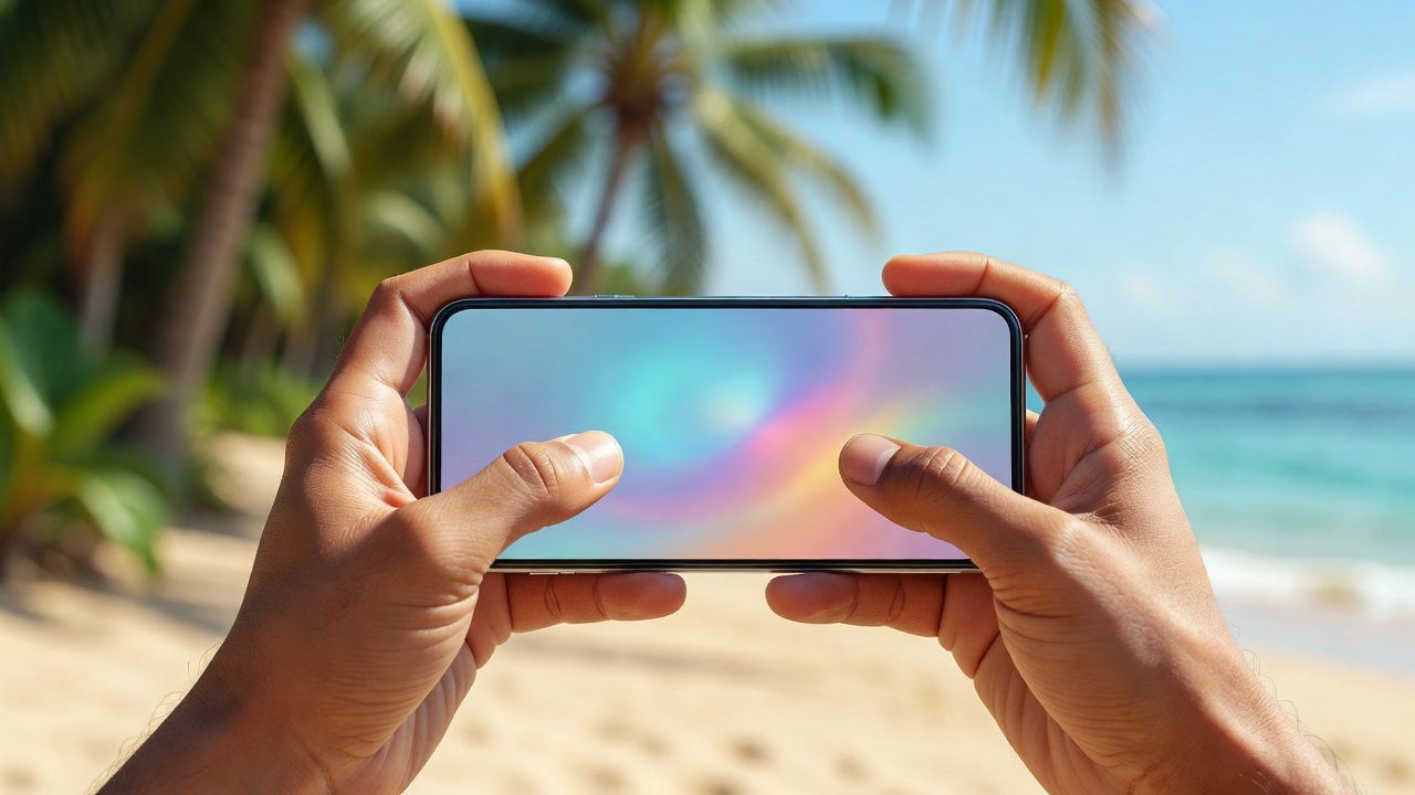 Mãos segurando um smartphone de forma confortável