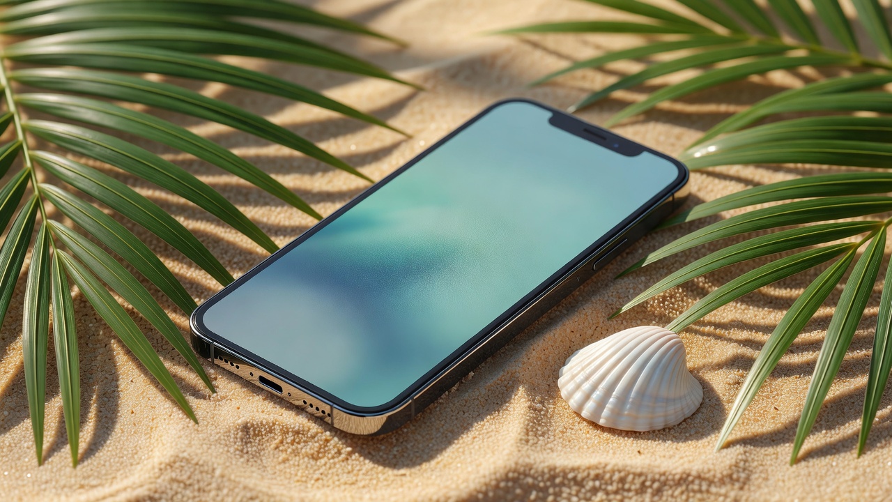 Celular na areia